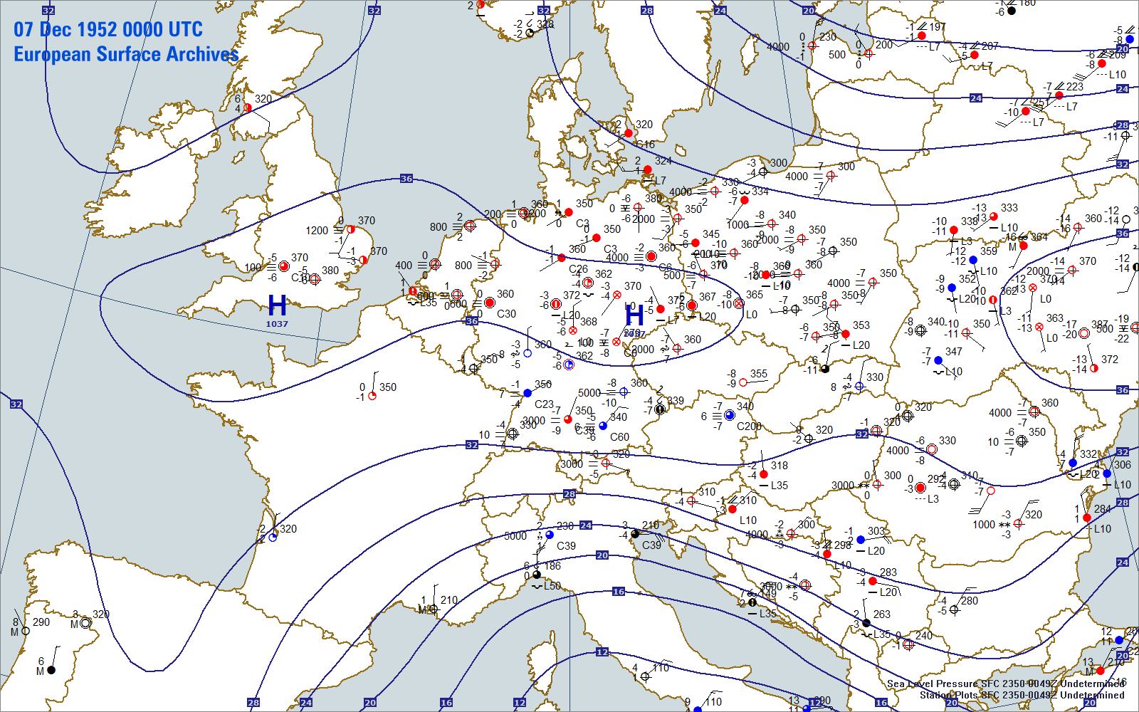 European Synoptic Weather Chart