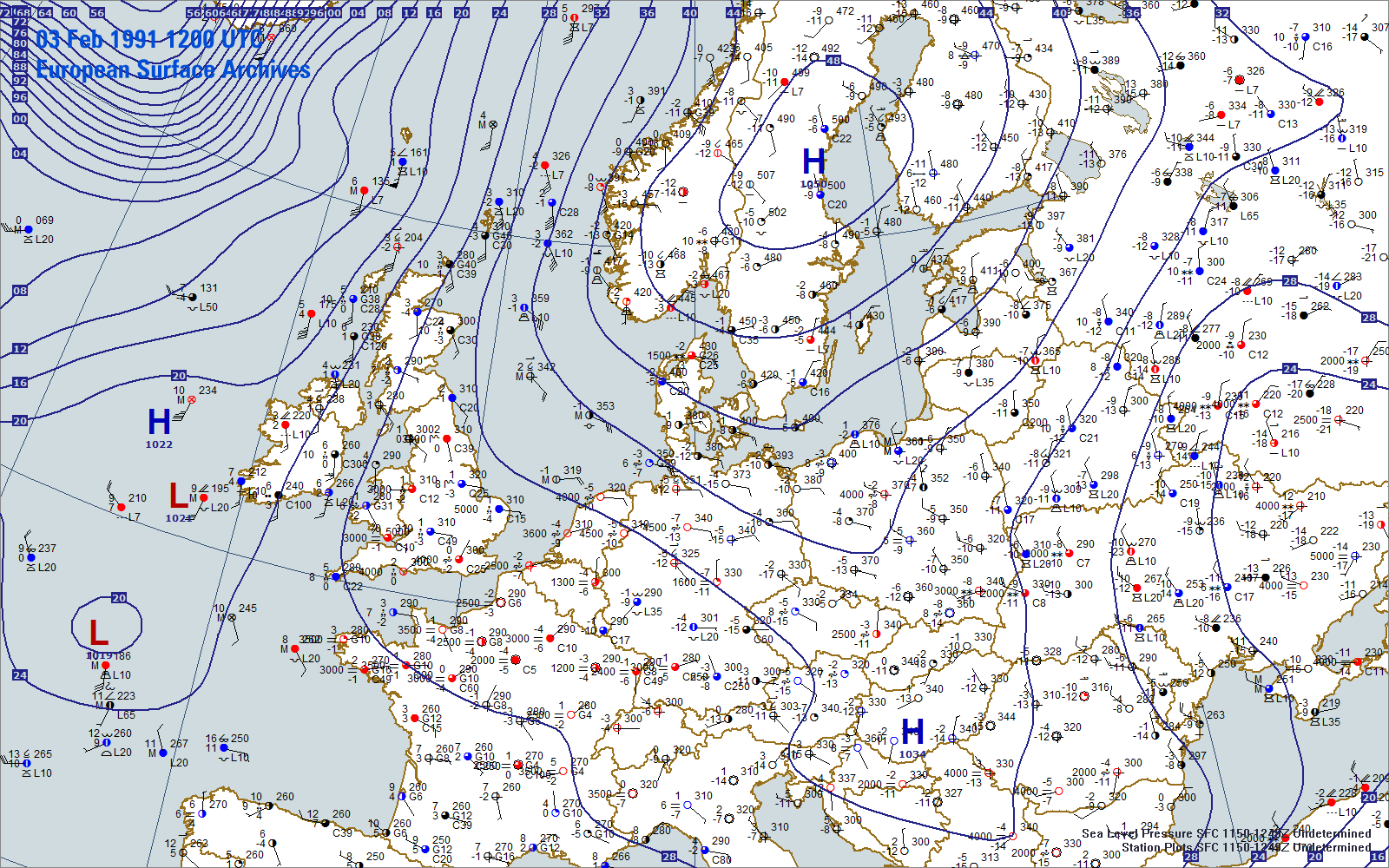 European Synoptic Weather Chart