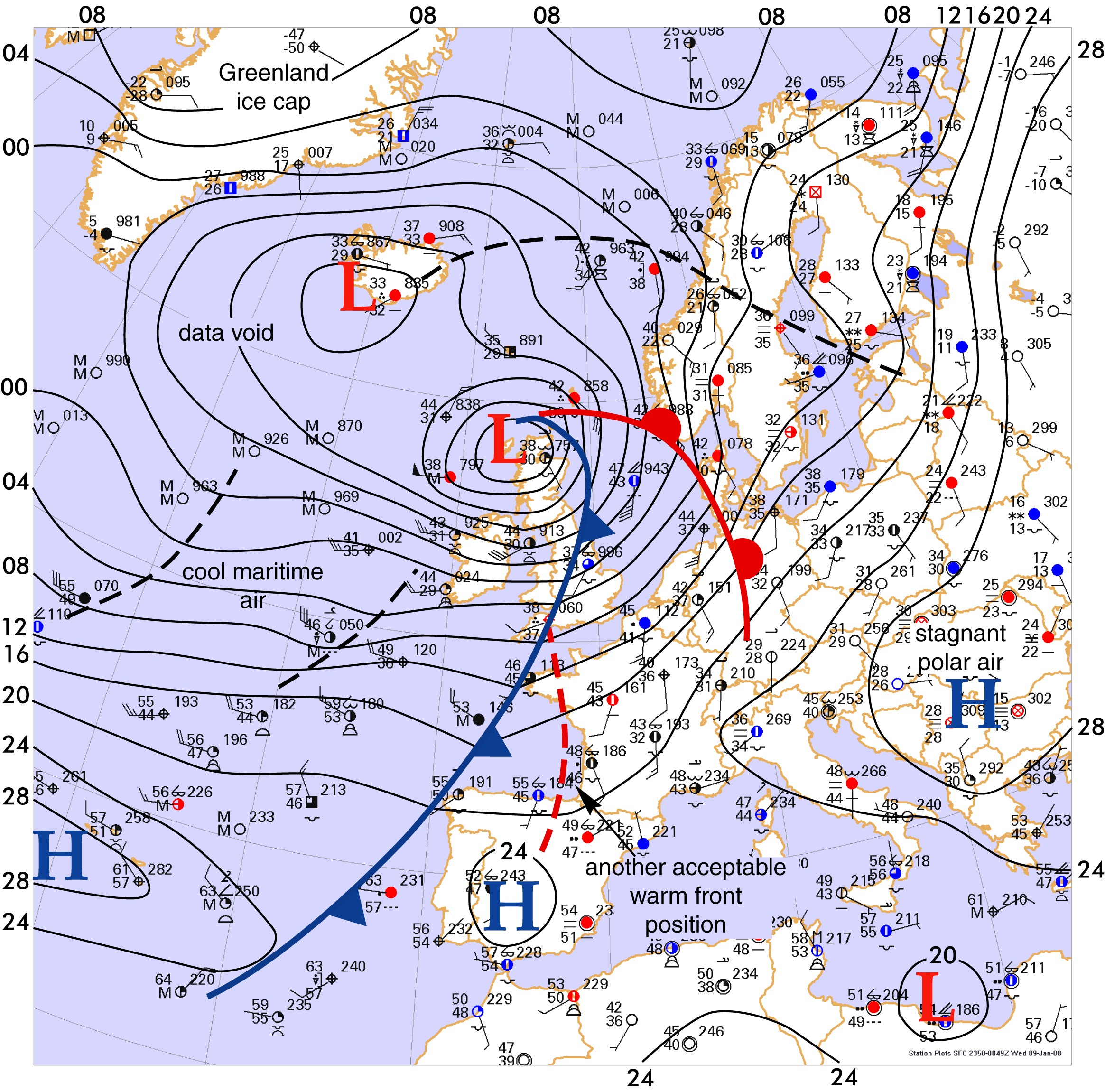 European Synoptic Weather Chart