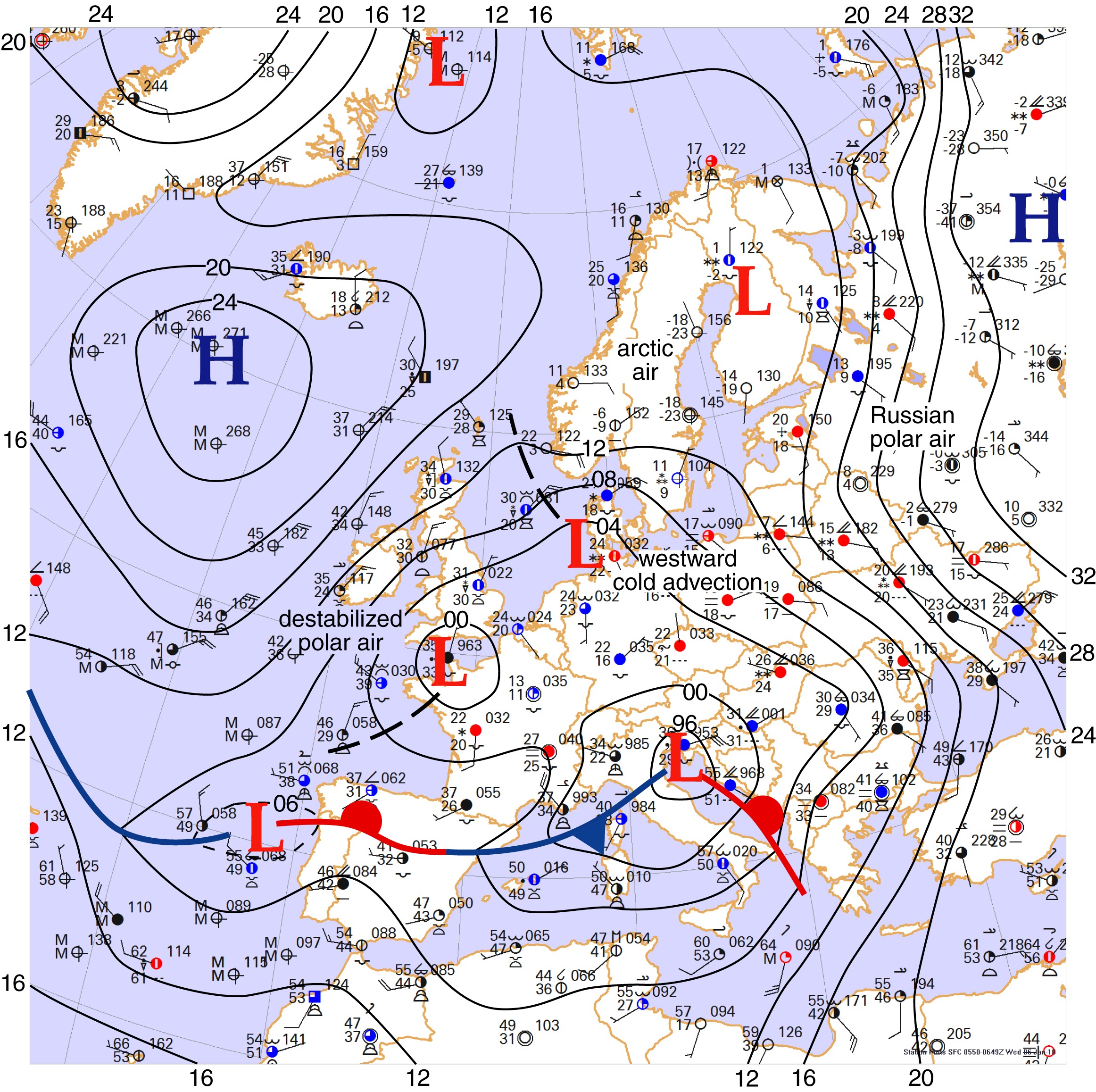 European Synoptic Weather Chart